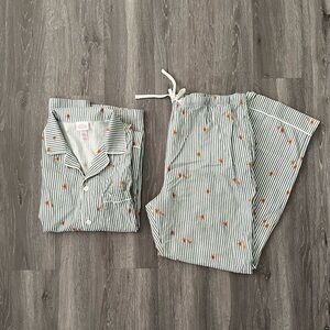 Striped Holiday Gingerbread Matching Pajama Shirt and Pants Set Size Men's Large